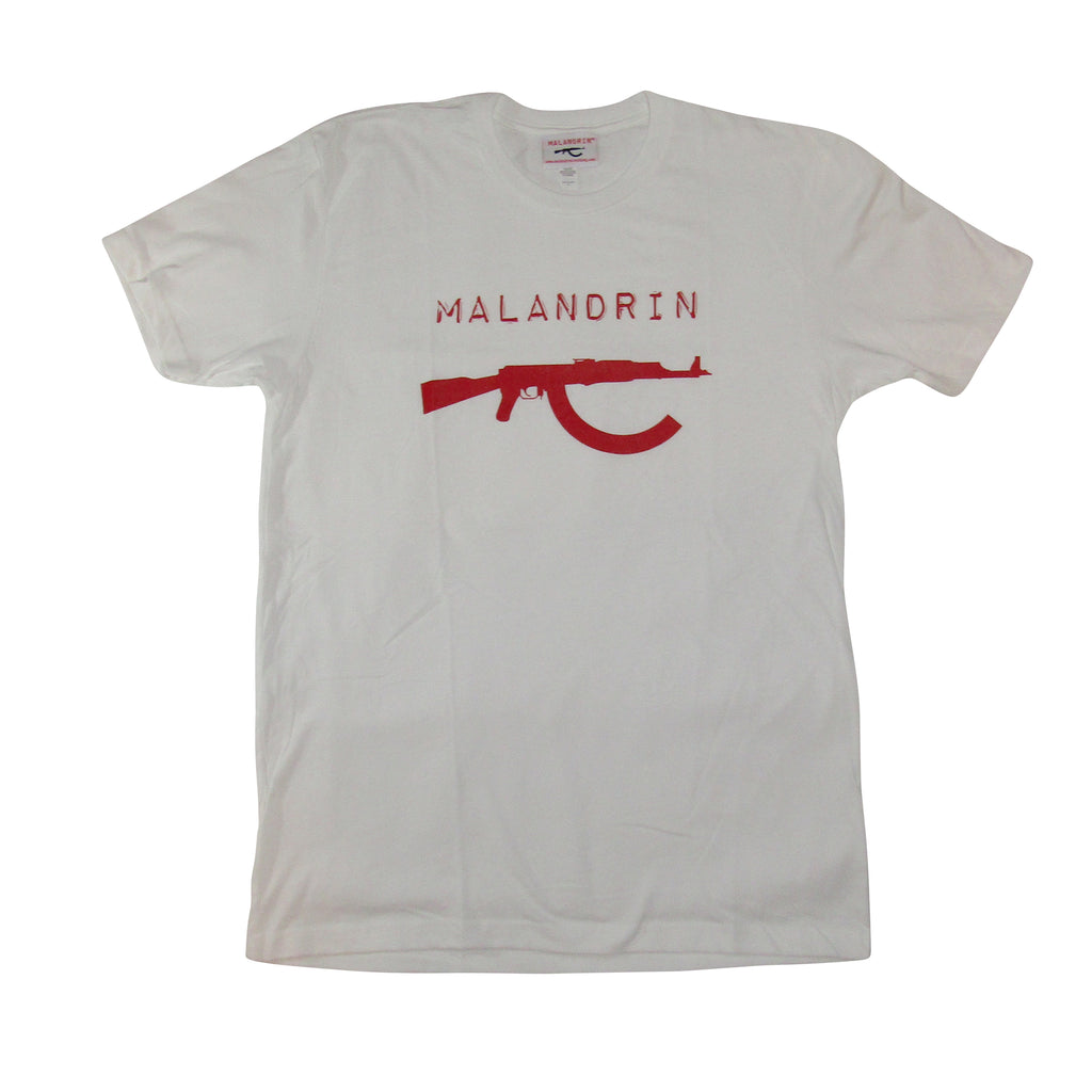 White Tee w/ AK47 Red logo